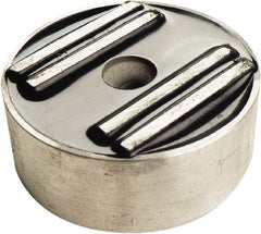 Mag-Mate - 2" Wide x 3/4" Thick, Center Mount Neodymium Rare Earth Fixture Magnet - 50 Lb Average Holding Capacity, 100 Lb Max Holding Capacity, Aluminum Housing - Exact Tool & Supply