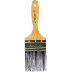 Wooster Brush - 3" Flat Synthetic Wall Brush - 3-7/16" Bristle Length, 6-1/4" Maple Beavertail Handle - Exact Tool & Supply