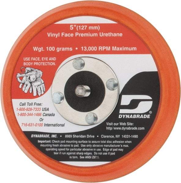 Dynabrade - 5" Diam Disc Backing Nonvacuum Replacement Pad - Medium Density, 13,000 RPM - Exact Tool & Supply