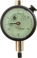 Mahr - 0.075" Range, 0-15-0 Dial Reading, 0.0005" Graduation Dial Drop Indicator - 1-3/4" Dial, 0.03" Range per Revolution, 0.0005" Accuracy, Revolution Counter - Exact Tool & Supply
