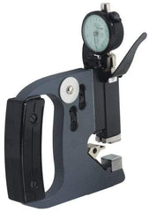 Mahr - 4 to 5 Inch, Forged Steel Frame, Snap Gage - 0.61 Inch Reference Anvil Diameter, 0.0001 Inch Graduation, Tungsten Carbide Anvil, Dial Display - Exact Tool & Supply