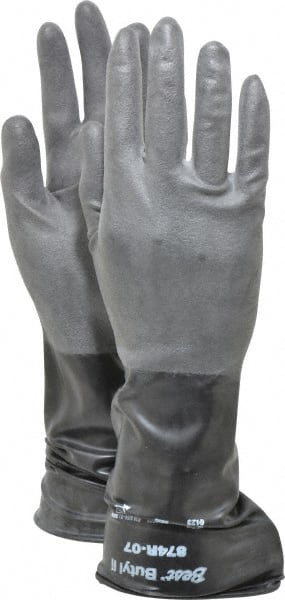 SHOWA - Size S (7), 14" Long, 14 mil, Unsupported, Butyl Chemical Resistant Gloves - Exact Tool & Supply