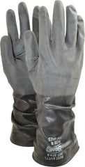 SHOWA - Size M (8), 14" Long, 14 mil, Unsupported, Butyl Chemical Resistant Gloves - Exact Tool & Supply
