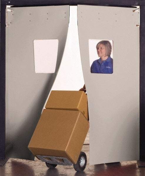 Aleco - 8' Door Width x 8' Door Height 3-Ply Fabrication Double Impact Door - Gray - Exact Tool & Supply