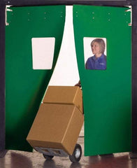 Aleco - 4' Door Width x 7' Door Height 3-Ply Fabrication Single Impact Door - Green - Exact Tool & Supply
