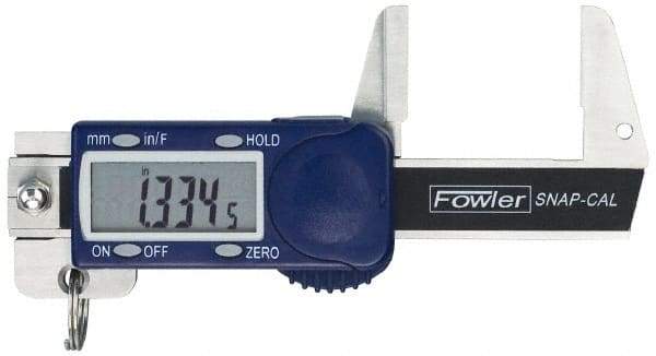 Fowler - 0 to 32mm Range, 0.01mm Resolution, Electronic Caliper - Stainless Steel with 0.9" Stainless Steel Jaws, 0.02mm Accuracy - Exact Tool & Supply