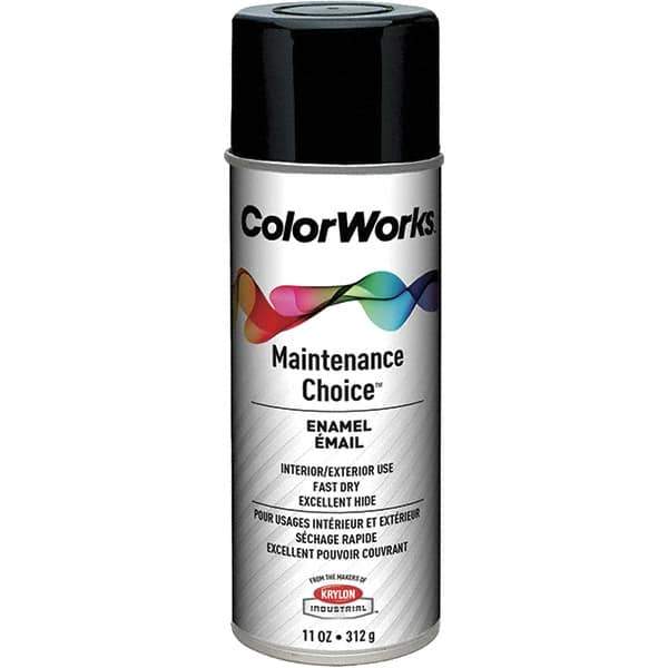Krylon - Black, Gloss, Enamel Spray Paint - 15 to 18 Sq Ft per Can, 16 oz Container, Use on General Industrial Maintenance & Touch-up Work - Exact Tool & Supply