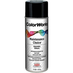 Krylon - Black, Gloss, Enamel Spray Paint - 15 to 18 Sq Ft per Can, 16 oz Container, Use on General Industrial Maintenance & Touch-up Work - Exact Tool & Supply