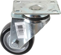 Fairbanks - 3" Diam x 1-1/4" Wide x 4-3/4" OAH Top Plate Mount Swivel Caster - Polyurethane, 150 Lb Capacity, Ball Bearing, 2-7/8 x 3-5/8" Plate - Exact Tool & Supply