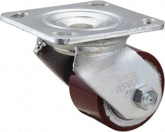 Value Collection - 3" Diam x 1-1/2" Wide x 4-1/2" OAH Top Plate Mount Swivel Caster - Polyurethane, 420 Lb Capacity, Roller Bearing, 4 x 4-1/2" Plate - Exact Tool & Supply
