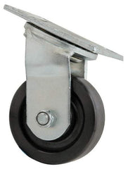 Value Collection - 4" Diam x 1-1/2" Wide x 5-5/8" OAH Top Plate Mount Swivel Caster - Phenolic, 600 Lb Capacity, Roller Bearing, 4 x 4-1/2" Plate - Exact Tool & Supply