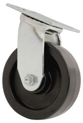 Value Collection - 6" Diam x 2" Wide x 7-1/2" OAH Top Plate Mount Swivel Caster - Polyolefin, 800 Lb Capacity, Roller Bearing, 4 x 4-1/2" Plate - Exact Tool & Supply