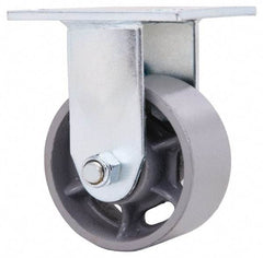 Value Collection - 4" Diam x 2" Wide x 5-5/8" OAH Top Plate Mount Rigid Caster - Semi-Steel, 700 Lb Capacity, Roller Bearing, 4 x 4-1/2" Plate - Exact Tool & Supply