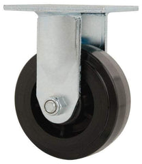 Value Collection - 5" Diam x 2" Wide x 6-1/2" OAH Top Plate Mount Rigid Caster - Polyolefin, 650 Lb Capacity, Delrin Bearing, 4 x 4-1/2" Plate - Exact Tool & Supply