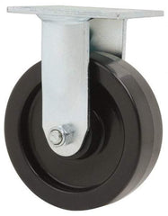 Value Collection - 6" Diam x 2" Wide x 7-1/2" OAH Top Plate Mount Rigid Caster - Polyolefin, 800 Lb Capacity, Roller Bearing, 4 x 4-1/2" Plate - Exact Tool & Supply