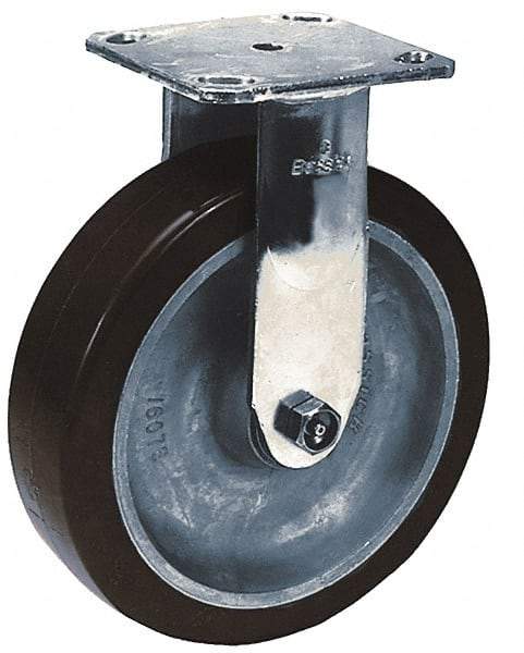 Albion - 5" Diam x 2" Wide x 6-1/2" OAH Top Plate Mount Rigid Caster - Phenolic, 900 Lb Capacity, Roller Bearing, 4 x 4-1/2" Plate - Exact Tool & Supply