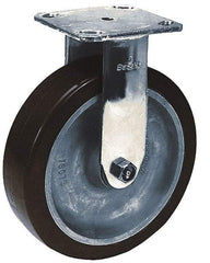 Albion - 5" Diam x 2" Wide x 6-1/2" OAH Top Plate Mount Rigid Caster - Phenolic, 900 Lb Capacity, Roller Bearing, 4 x 4-1/2" Plate - Exact Tool & Supply