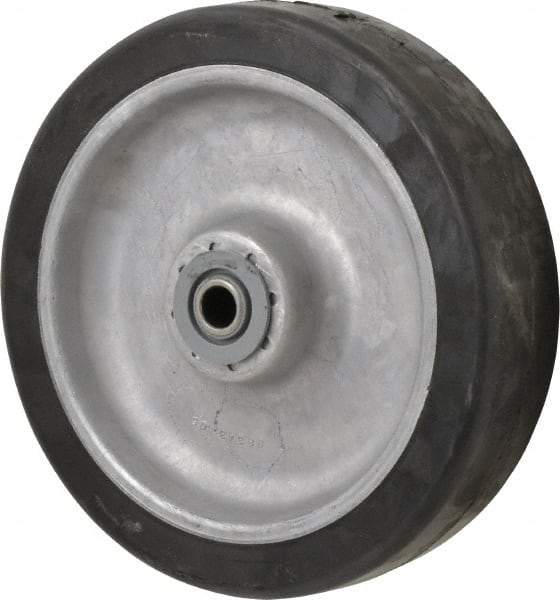 Albion - 8 Inch Diameter x 2 Inch Wide, Rubber Caster Wheel - 600 Lb. Capacity, 2-3/8 Inch Hub Length, 1/2 Inch Axle Diameter, Sealed Roller Bearing - Exact Tool & Supply