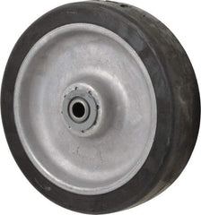 Albion - 8 Inch Diameter x 2 Inch Wide, Rubber Caster Wheel - 600 Lb. Capacity, 2-3/8 Inch Hub Length, 1/2 Inch Axle Diameter, Sealed Roller Bearing - Exact Tool & Supply