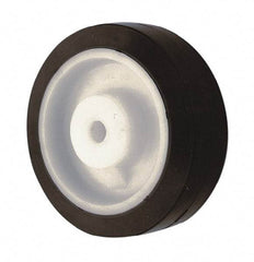 Albion - 6 Inch Diameter x 2 Inch Wide, Rubber Caster Wheel - 400 Lb. Capacity, 2-3/8 Inch Hub Length, 1/2 Inch Axle Diameter, Roller Bearing - Exact Tool & Supply