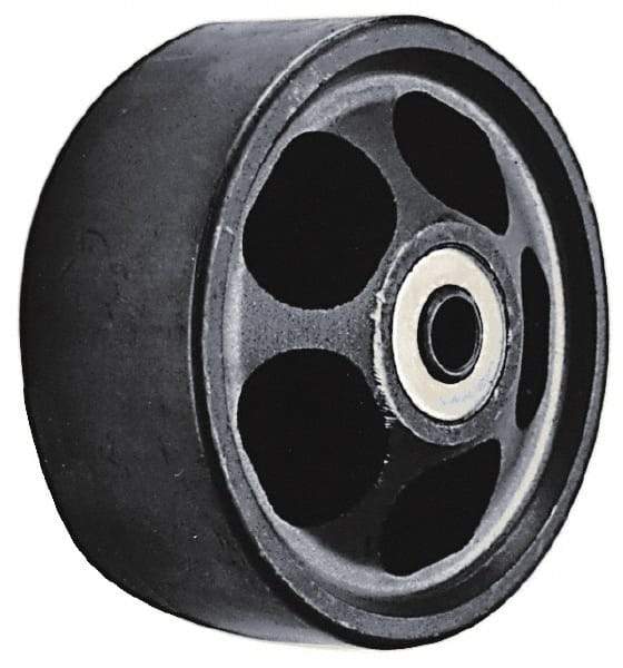 Albion - 6 Inch Diameter x 2 Inch Wide, Semi-Steel Caster Wheel - 1,650 Lb. Capacity, 2-3/8 Inch Hub Length, 1/2 Inch Axle Diameter, Roller Bearing - Exact Tool & Supply