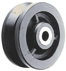 Albion - 4 Inch Diameter x 1-1/2 Inch Wide, Cast Iron Caster Wheel - 1,000 Lb. Capacity, 2 Inch Hub Length, 1/2 Inch Axle Diameter, Roller Bearing - Exact Tool & Supply