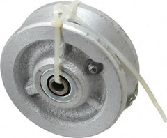 Albion - 4 Inch Diameter x 1-1/2 Inch Wide, Cast Iron Caster Wheel - 600 Lb. Capacity, 1-3/4 Inch Hub Length, 3/8 Inch Axle Diameter, Roller Bearing - Exact Tool & Supply