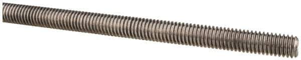 Made in USA - 3/8-16 UNC (Coarse), 6' Long, Low Carbon Steel Threaded Rod - Oil Finish Finish, Right Hand Thread - Exact Tool & Supply