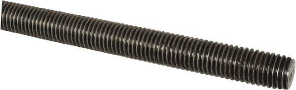 Made in USA - 7/8-9 UNC (Coarse), 6' Long, Low Carbon Steel Threaded Rod - Oil Finish Finish, Right Hand Thread - Exact Tool & Supply