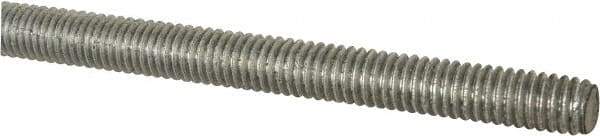 Made in USA - 1/2-13 UNC (Coarse), 6' Long, Low Carbon Steel Threaded Rod - Zinc-Plated Finish, Right Hand Thread - Exact Tool & Supply