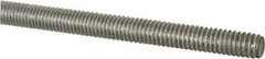 Made in USA - 1/2-13 UNC (Coarse), 6' Long, Low Carbon Steel Threaded Rod - Zinc-Plated Finish, Right Hand Thread - Exact Tool & Supply