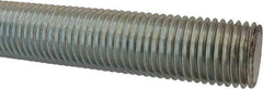 Made in USA - 1-1/4-7 UNC (Coarse), 6' Long, Low Carbon Steel Threaded Rod - Zinc-Plated Finish, Right Hand Thread - Exact Tool & Supply