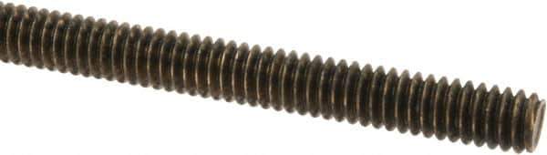 Made in USA - 1/4-20 UNC (Coarse), 6' Long, Brass Threaded Rod - Right Hand Thread - Exact Tool & Supply
