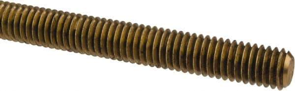 Made in USA - 3/8-16 UNC (Coarse), 6' Long, Brass Threaded Rod - Right Hand Thread - Exact Tool & Supply