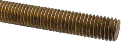 Made in USA - 1/2-13 UNC (Coarse), 6' Long, Brass Threaded Rod - Right Hand Thread - Exact Tool & Supply
