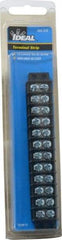 Ideal - 12 Poles, 300 Volt, 30 Amp, -40 to 266°F, Polyester Thermoplastic, Polyester Thermoplastic Multipole Terminal Block - Zinc Plated Steel, 22 to 14 AWG Compatibility, 0.41 Inch High - Exact Tool & Supply