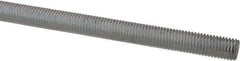 Made in USA - 1/4-28 UNF (Fine), 6' Long, Low Carbon Steel Threaded Rod - Zinc-Plated Finish, Right Hand Thread - Exact Tool & Supply