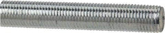 Made in USA - 3/8-24 UNF (Fine), 6' Long, Low Carbon Steel Threaded Rod - Zinc-Plated Finish, Right Hand Thread - Exact Tool & Supply
