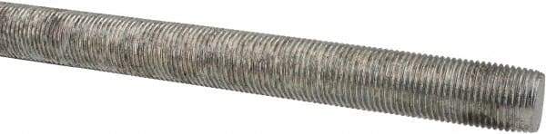 Made in USA - 5/8-18 UNF (Fine), 6' Long, Low Carbon Steel Threaded Rod - Zinc-Plated Finish, Right Hand Thread - Exact Tool & Supply