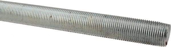 Made in USA - 3/4-16 UNF (Fine), 6' Long, Low Carbon Steel Threaded Rod - Zinc-Plated Finish, Right Hand Thread - Exact Tool & Supply