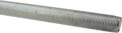 Made in USA - 3/4-16 UNF (Fine), 6' Long, Low Carbon Steel Threaded Rod - Zinc-Plated Finish, Right Hand Thread - Exact Tool & Supply