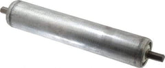 Made in USA - Replacement Conveyor Roller for 10 Inches Between Frame - 1.9 Inch Diameter, 7/16 Inch Axle, Galvanized Steel Finish, 16 Gage - Exact Tool & Supply