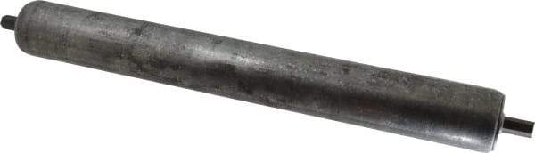Made in USA - Replacement Conveyor Roller for 16 Inches Between Frame - 1.9 Inch Diameter, 7/16 Inch Axle, Galvanized Steel Finish, 14 Gage - Exact Tool & Supply