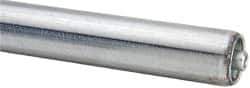 Made in USA - Replacement Conveyor Roller for 22 Inches Between Frame - 1.4 Inch Diameter, 1/4 Inch Axle, Galvanized Steel Finish, 18 Gage - Exact Tool & Supply