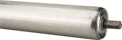 Made in USA - Replacement Conveyor Roller for 28 Inches Between Frame - 1.9 Inch Diameter, 7/16 Inch Axle, Galvanized Steel Finish, 16 Gage - Exact Tool & Supply