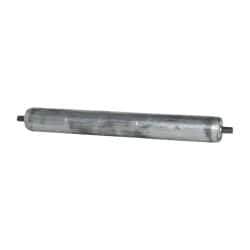 Made in USA - Replacement Conveyor Roller for 28 Inches Between Frame - 1.9 Inch Diameter, 7/16 Inch Axle, Galvanized Steel Finish, 14 Gage - Exact Tool & Supply