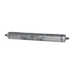 Made in USA - Replacement Conveyor Roller for 28 Inches Between Frame - 1.9 Inch Diameter, 7/16 Inch Axle, Galvanized Steel Finish, 14 Gage - Exact Tool & Supply