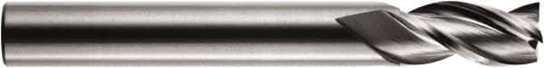 RobbJack - 5/8", 1-1/4" LOC, 5/8" Shank Diam, 3-1/2" OAL, 3 Flute, Solid Carbide Square End Mill - Single End, Uncoated, Spiral Flute, 35° Helix, Centercutting, Right Hand Cut, Right Hand Flute, Series A1-303 - Exact Tool & Supply