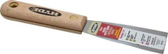 Hyde Tools - 1-1/2" Wide Steel Putty Knife - Flexible, Hardwood Handle, 7-3/4" OAL - Exact Tool & Supply