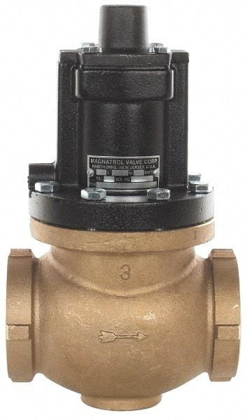 Magnatrol Valve - 3" Port, 2 Way, Bronze Solenoid Valve - Normally Open - Exact Tool & Supply